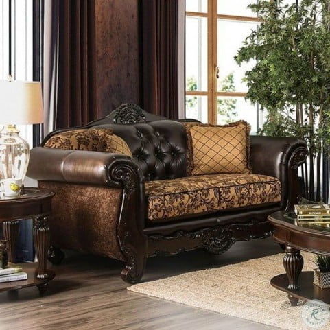 Quirino Sofa Set SM6417 - Tan/Dark Brown