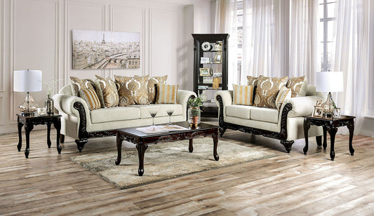 Delizia Traditional Sofa Collection - Cream Chenille