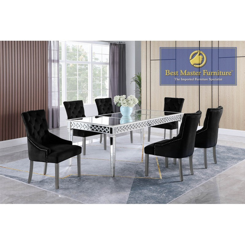 Mirrored dining table online set