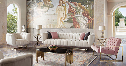 Sofá Diamond Sofa Venus Modern - Tela color crema o rubor