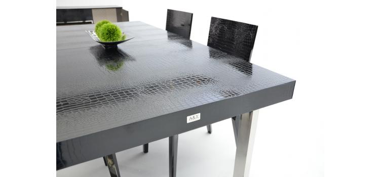 Modern Skyline Dining Collection - Black Crocodile