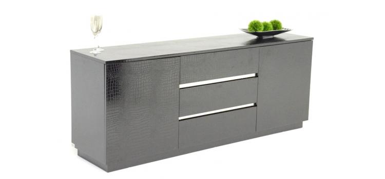 Modern Skyline Dining Collection - Black Crocodile