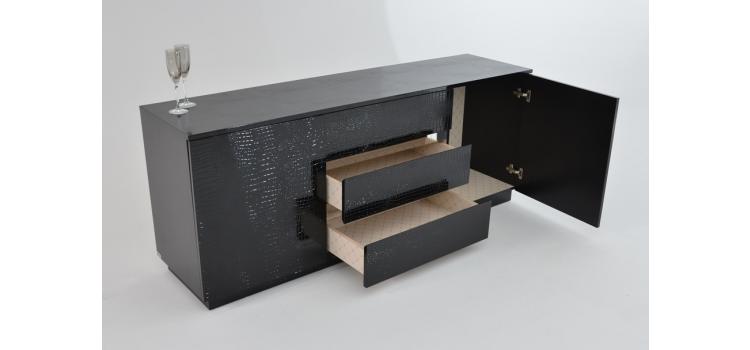 Modern Skyline Dining Collection - Black Crocodile